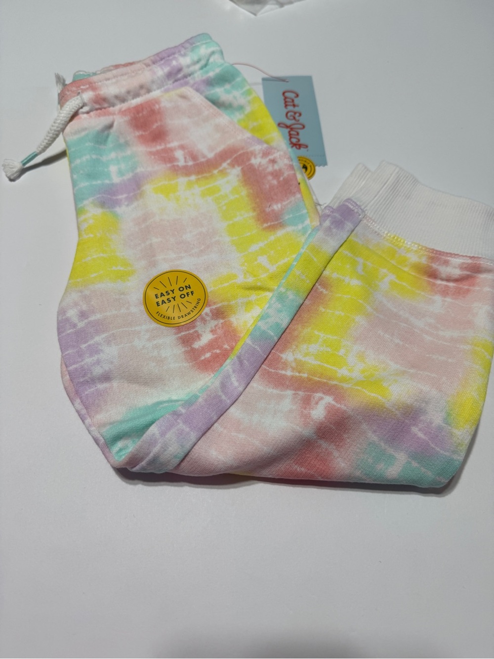 Cat & Jack Pastel Tie-Dye Jogger Pants - Yellow, Pink, Mint, Lavender